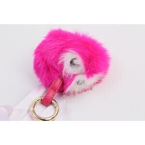 Pink Rabbit Fur Monster Ball Key Chain Pendant Handbag Charm